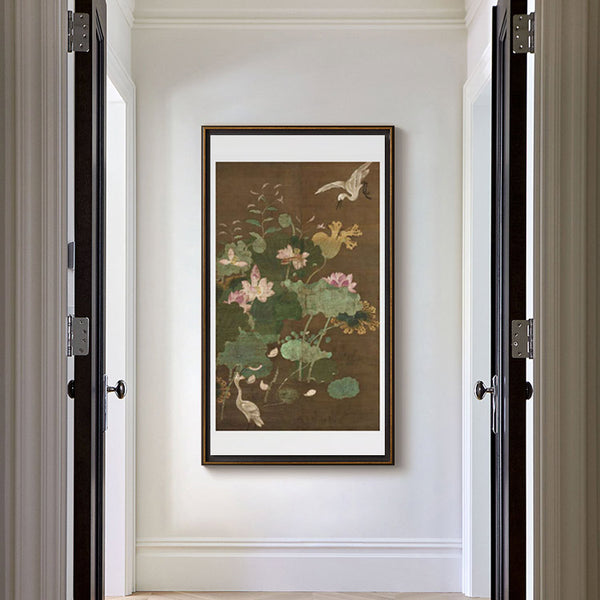 T1620 Lotus and Water birds - Giclee Fine Art Print - ARTasia.co